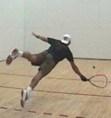 Dr. Mallios playing racquetball